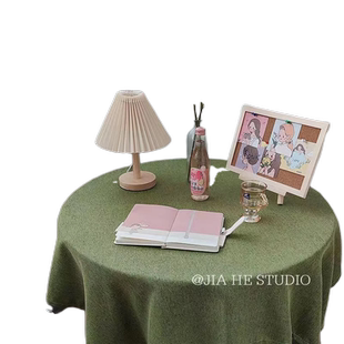 圆桌桌布北欧ins风日式小清新圆盖布法式复古圆形棉麻台布茶几布