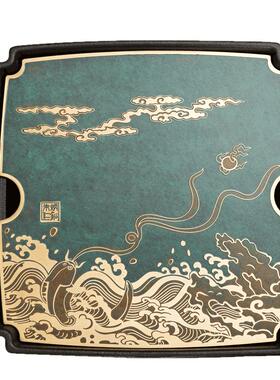 朱炳仁铜家用万年如意茶盘干泡台