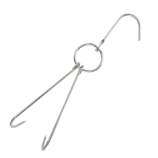 加粗不锈钢烤鸭挂钩烤鸭炉挂钩烤鸭钩子烧鹅双钩鸭尾针烤肉钩商用