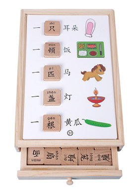 学量词识字积木早教教具