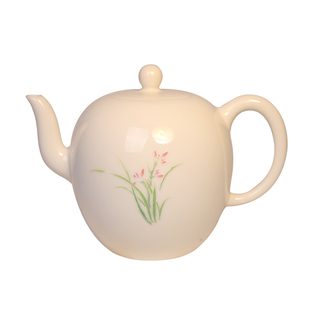 茶与器台湾三希堂陶瓷牙白兰花香玉壶R39泡茶壶圆润典雅功夫茶具