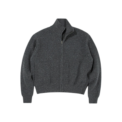 CountryMoment彩纱立领开衫毛衣