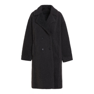 2025新款冬季廓形泰迪大衣翻领显瘦中长款仿皮草毛绒外套小个子