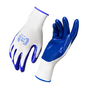 登升一把手涂带胶皮劳动防水橡胶手套劳保耐磨工作男工地干活薄款