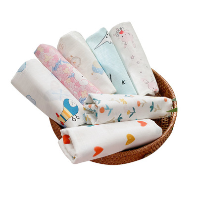 双层棉纱布料婴儿宝宝裸睡面料