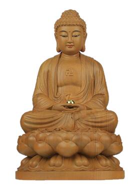 香樟木雕药师佛释迦摩尼佛观音菩萨地藏王居家客厅家用工艺品摆件
