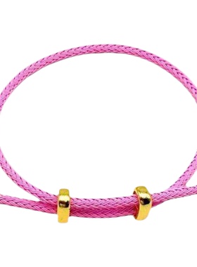 男童本命年红绳红色女穿珠黄金di