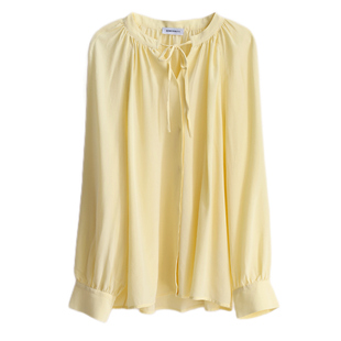 AI 法式重砂洗真丝重工双绉衬衫 浪漫V领小心机 柔软细腻春夏上衣