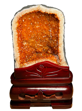 玄熙阁天然招财黄水晶洞高档摆件