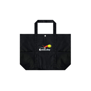 Talktokey(TTO) 多功能网球包 通勤百搭纯棉单肩黑色帆布包袋男女