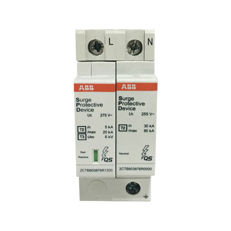 ABB浪涌保护器OVR系列1N/2P220V防雷击家用3N/4P380V常规20KA40KA