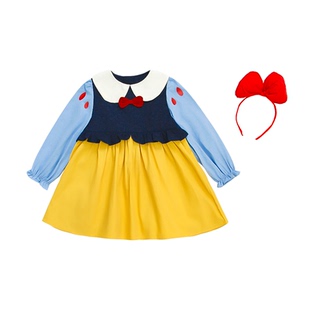 女孩春装长袖裙子白雪公主裙女童纯棉学院风春季演出礼服连衣裙