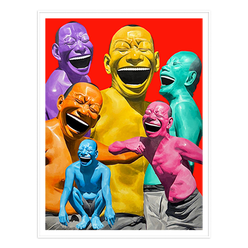 岳敏君【笑脸】I 现代简约潮流版画大幅无框画客厅玄关卧室装饰画