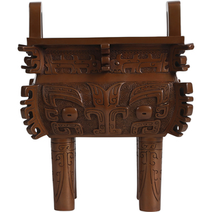 紫铜禹方鼎摆件铜四足鼎摆设办公室客厅店铺开业乔迁家居装饰品