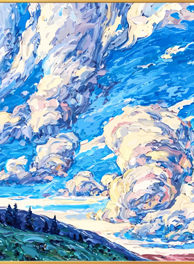 布拉德提尔抽象风景diy手绘油画