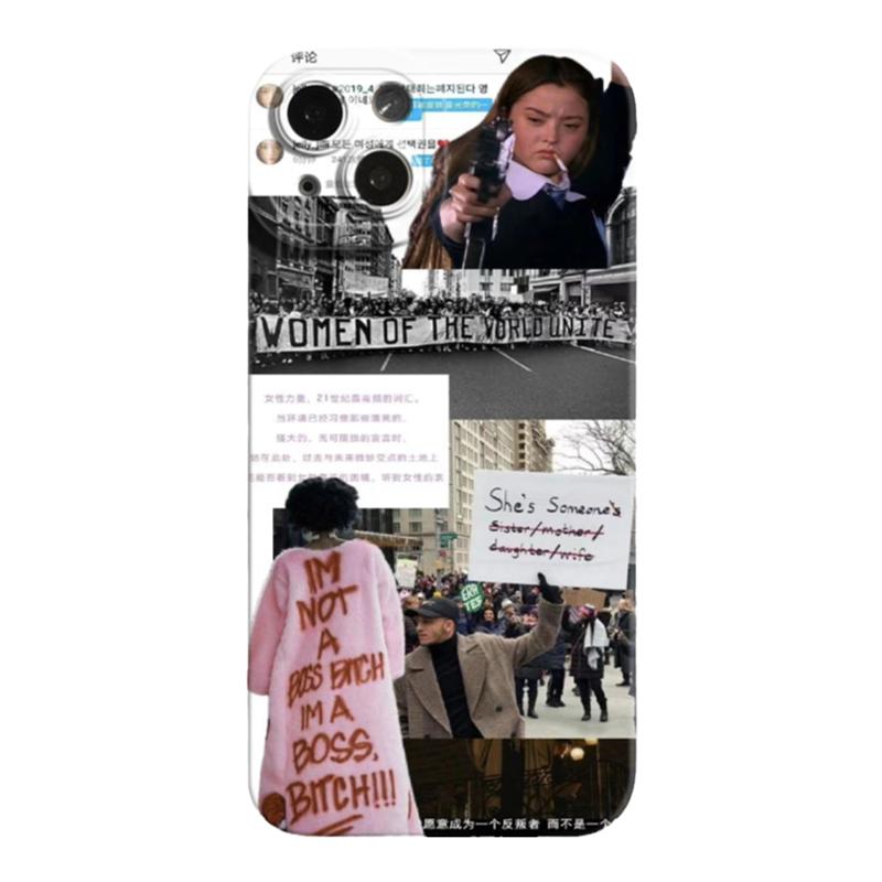 女性力量iPhone15Promax手机壳14苹果13美式12全包11防摔x复古xr创意8plus文艺适用华为mate6