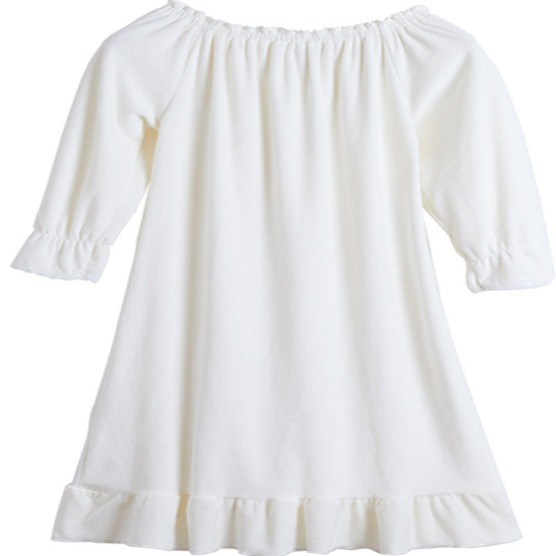 女童装新款莫代尔纯棉九分袖长款浪漫法式宫廷公主睡裙睡衣家居服