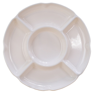 小吃拼盘餐具密胺盘子五格卤水摆盘仿瓷分格菜盘水果盘塑料小吃盘