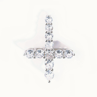 Mr.Blingggggg欧美嘻哈珠宝 Liluzivert Carti同款银逆十字架耳钉