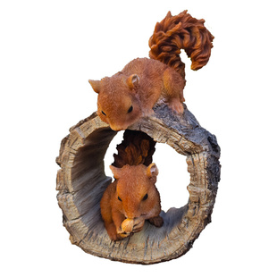 松鼠树洞户外摆件装饰 花园庭院露台阳台会所大堂客厅治愈系动物