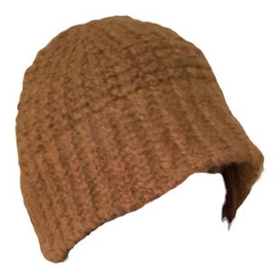 棕色针织帽子女秋冬大头围韩版保暖毛线帽渔夫帽百搭显脸小显脸小