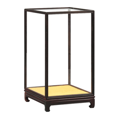 大叶紫檀明式弯脚防尘透明玻璃罩