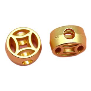 沙金保色镂空立体铜钱钱币隔珠手串散珠diy手工手链串珠材料隔片