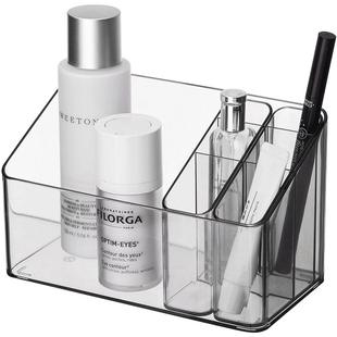 霜山镜柜化妆品收纳盒口红护肤品塑料整理盒透明储物盒桌面置物架