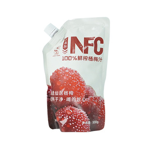 聚仙庄NFC杨梅汁100%鲜榨纯果汁袋装仙居特产无添加500ml果蔬饮料