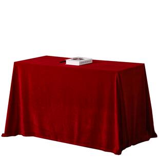 订婚红色桌布布置装饰高级感红布结婚礼订婚宴摆台丝绒甜品台布w