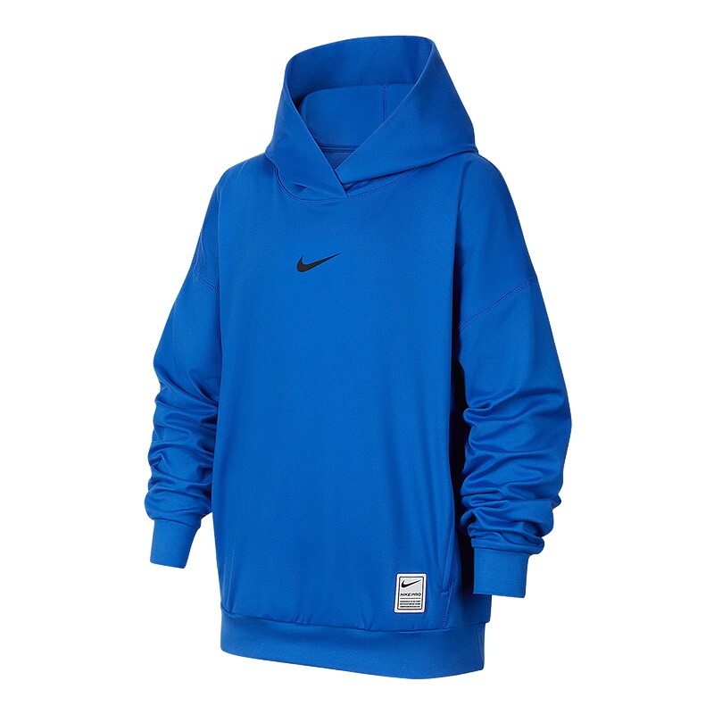 NIKE耐克DRI-FIT大童男孩速干透气针织训练套头连帽衫 IF1723-480