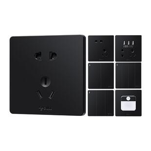 公牛插座旗舰店开关插座空调16A插座五孔插座10A面板暗装G12黑