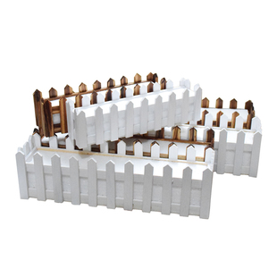 围栏花盆栅栏防腐木实木小篱笆插花花槽田园仿真装饰花筐隔断花箱