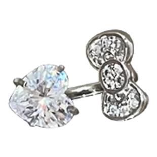 Pink Daily粉色可爱锆石蝴蝶结马蹄环钛钢耳钉女爱心耳骨钉耳饰