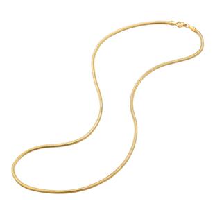 蛇骨链18K黄金男女款项链简约时尚颈链高级感轻奢叠戴百搭素金链