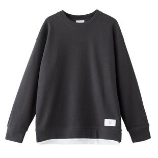 华夫格加绒卫衣男秋冬款圆领宽松超柔绒套头休闲春秋假两件卫衣男