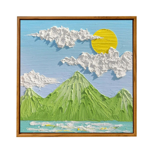 青山绿水石英砂肌理画diy全套材料包手工绘丙烯数字油高级感装饰