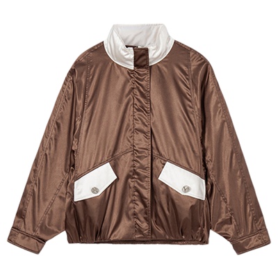 【轻羽系列】H·GENTEEL荷高2025新冬女撞色立领金属扣鹅绒羽绒服