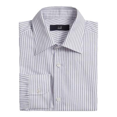 登喜路男士棉质条纹长袖尖领衬衫