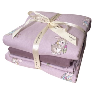 妮可兔A类全棉有氧双层纱床单床笠被套被