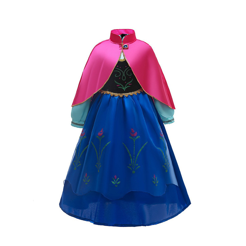 冰雪奇缘女童安娜公主裙子FROZEN圣诞节cosplay礼服连衣裙两件套