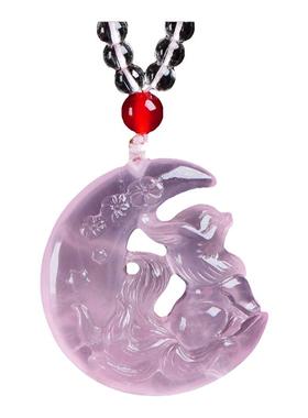 九尾狐天然粉水晶锁骨链