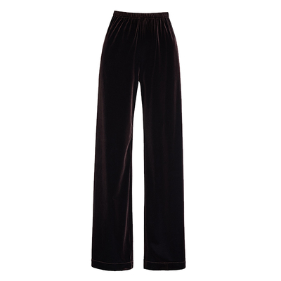 细腻波光丝绒阔腿裤慵懒感