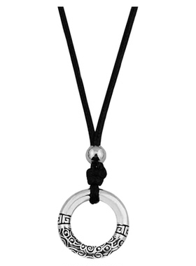 Wliu复古祥云平安扣吊坠男女款轻奢钛钢新中式项链毛衣链生日礼物