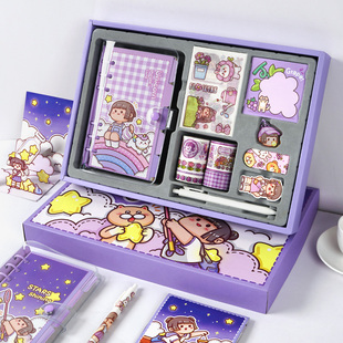 笔记本本子恋恋之音高颜值女孩记事本大礼包豆豆本 小麻薯手帐套装