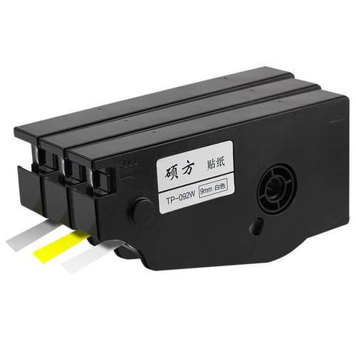 硕方线号机贴纸 tp70/TP76i/TP80/TP86号码机标签纸开关设备TP60i/TP66iTP20线缆不干胶9mm黄白银色tp-L092W