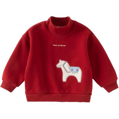 戴维贝拉男童加绒保暖不倒绒卫衣