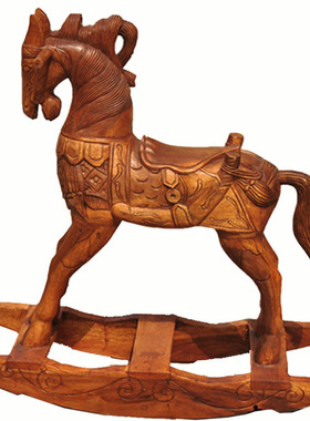 泰国木雕手工儿童宝宝木马摇摇马