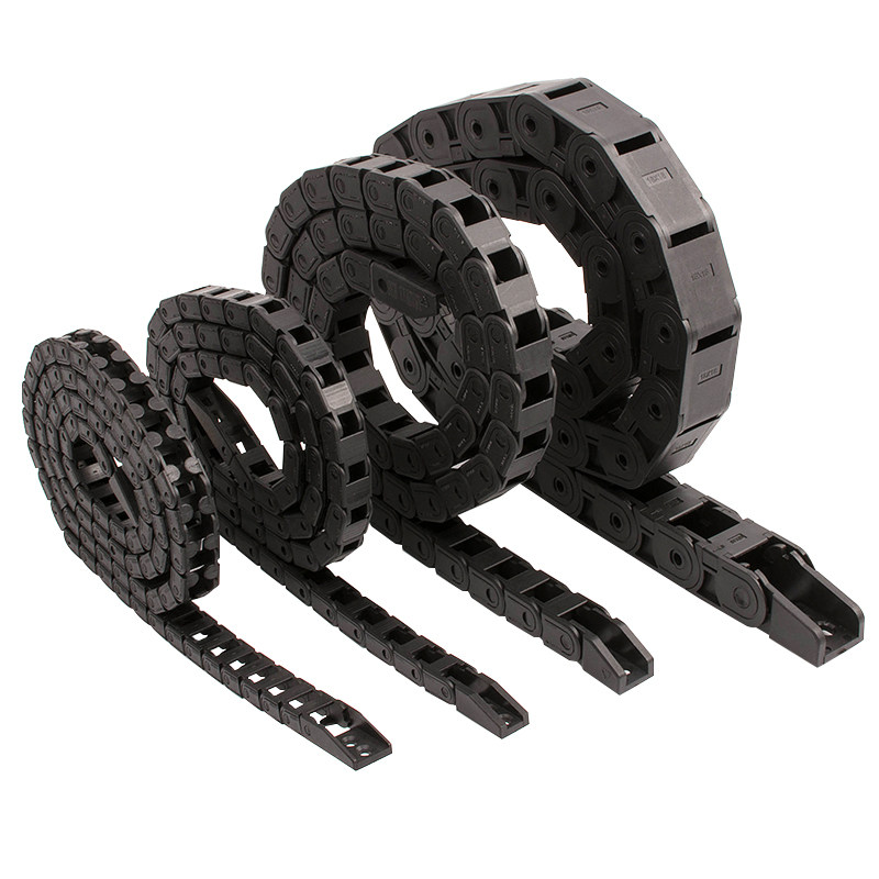 H18增强尼龙工程塑料拖链雕刻机链条桥式半封闭线槽履带坦克链