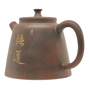 雅趣壶 全手工雕刻钦州原矿坭兴陶茶壶180ml唐天源名师制非紫砂